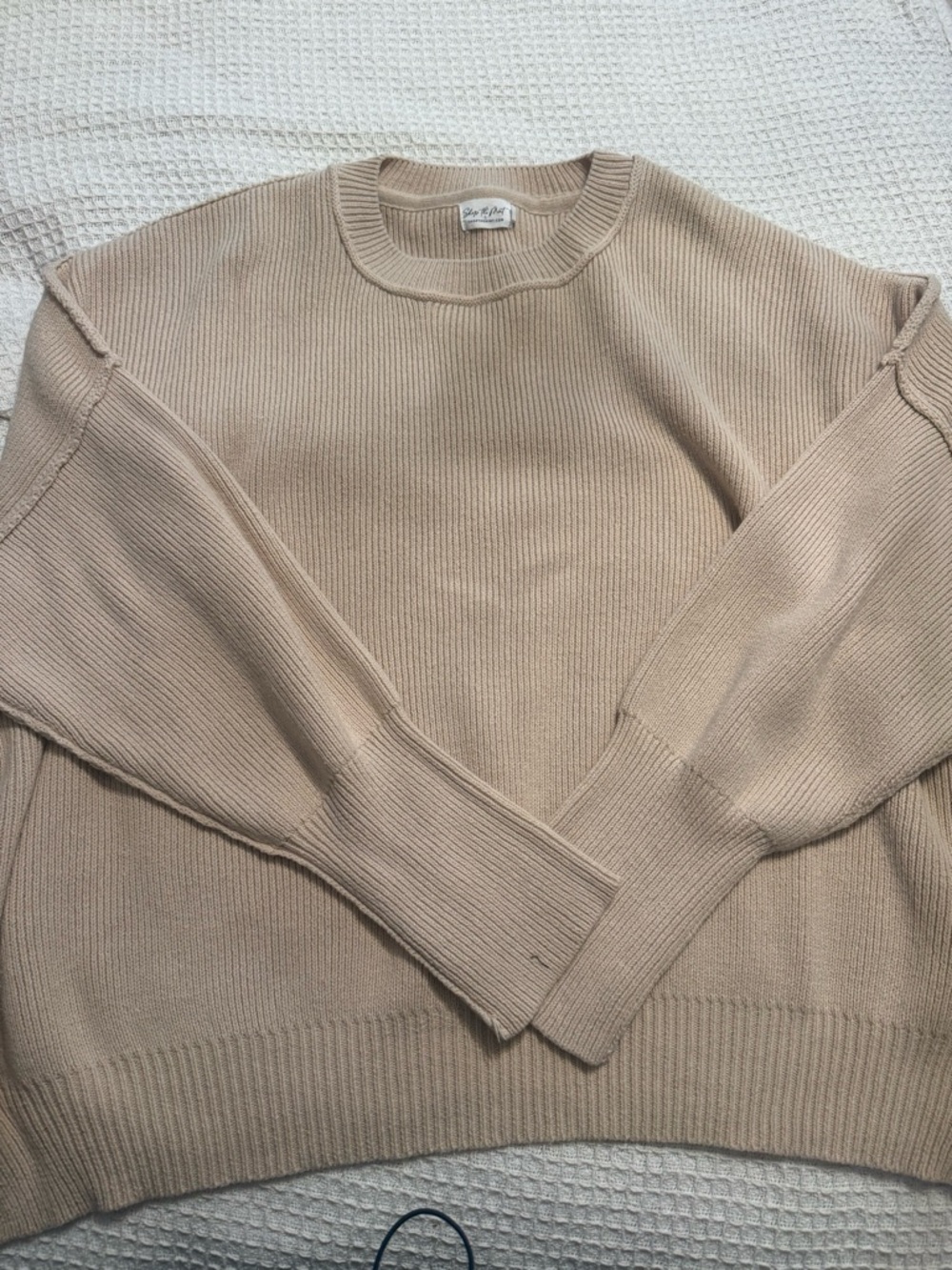 Relaxed Crewneck Sweater in Tan